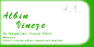 albin vincze business card